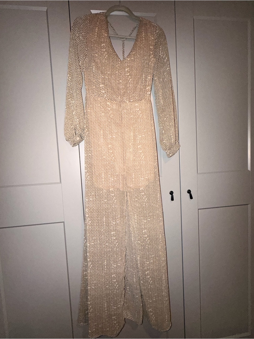 Women's Long Sleeve Cream maxi dress